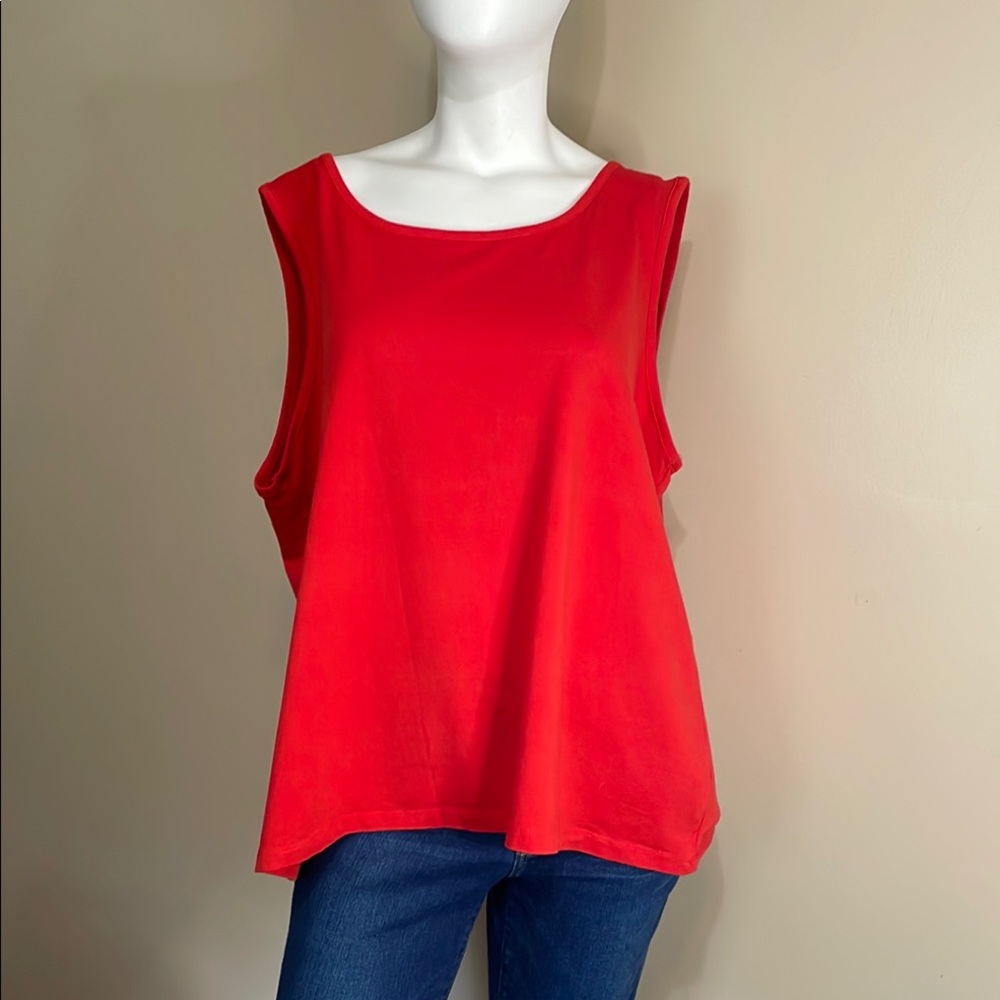 2X Vibrant Red Boxy Tank Top with Relaxed Fit
